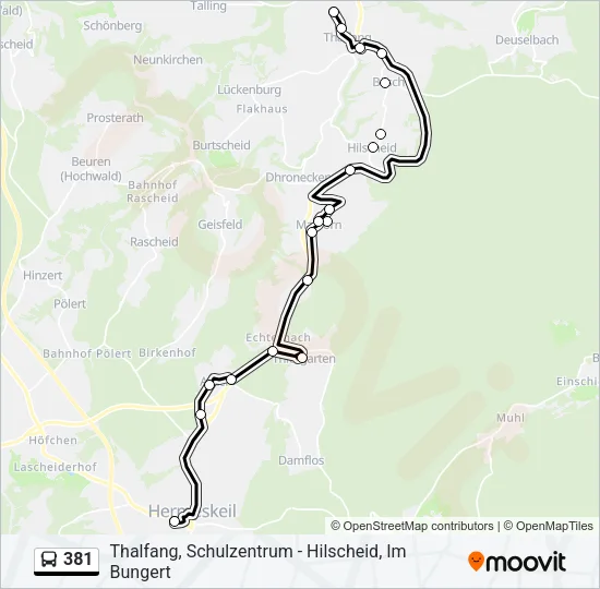 381 Bus Line Map