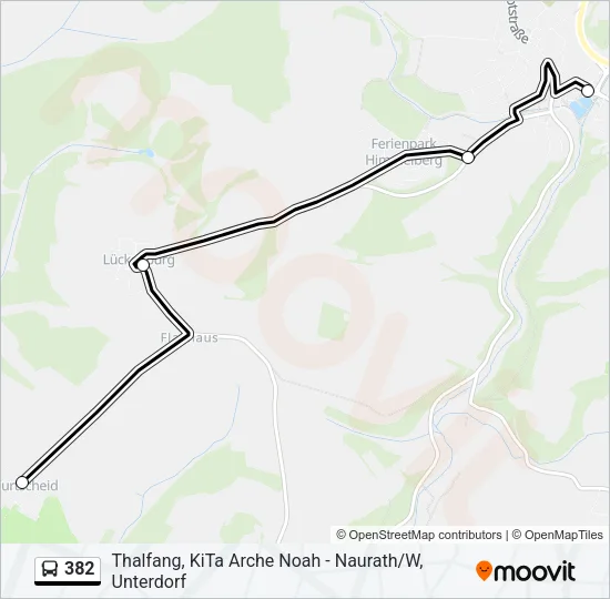 382 Bus Line Map