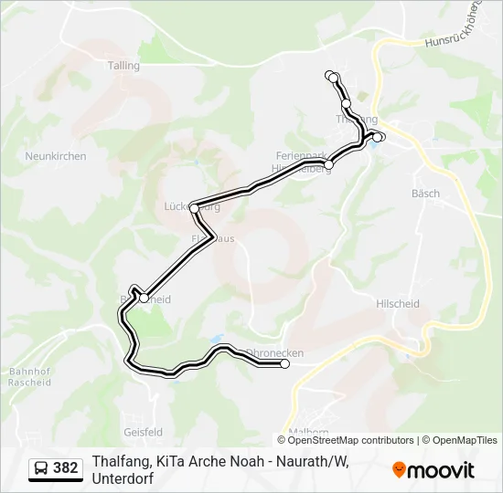 382 Bus Line Map