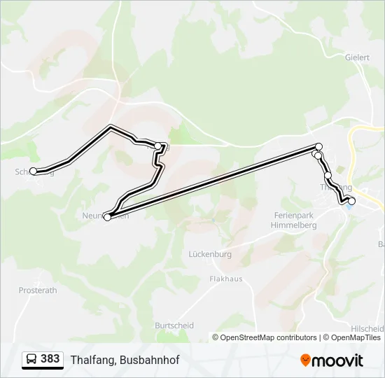 383 Bus Line Map
