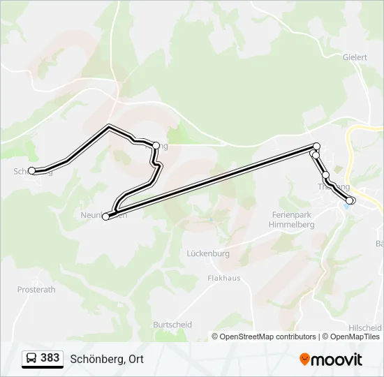 383 Bus Line Map