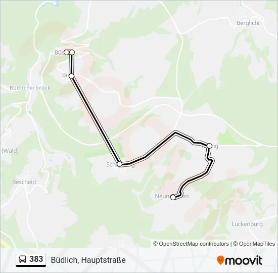 383 Bus Line Map