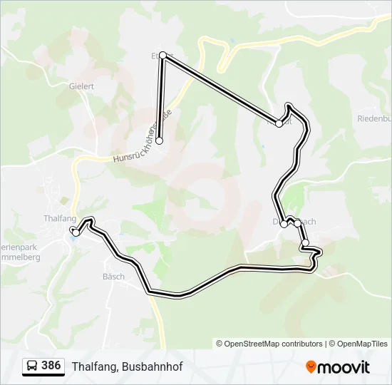 386 Bus Line Map
