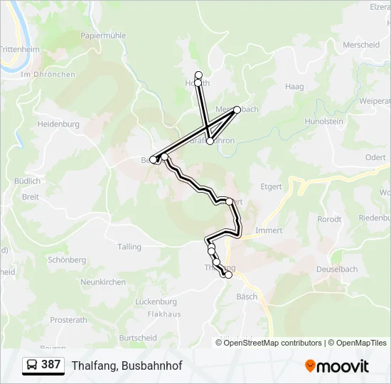 387 Bus Line Map
