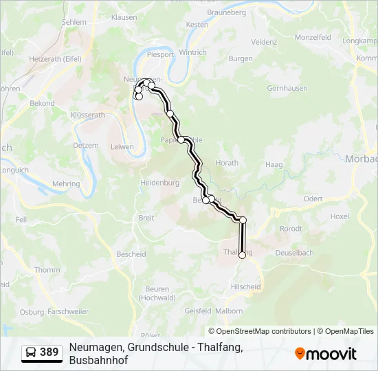 389 Bus Line Map