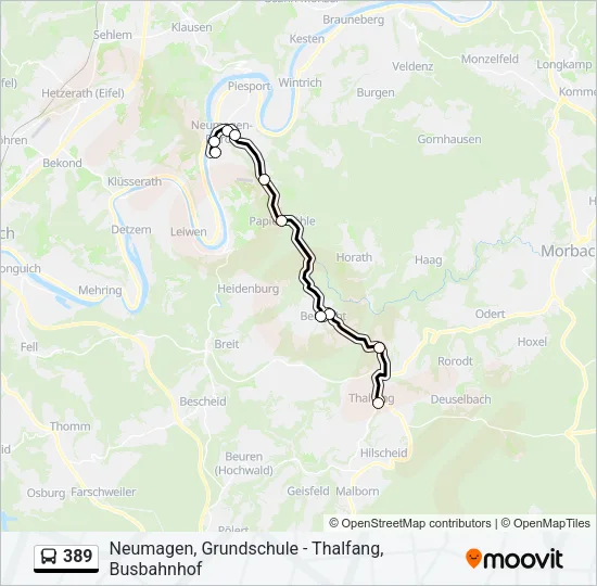 389 Bus Line Map