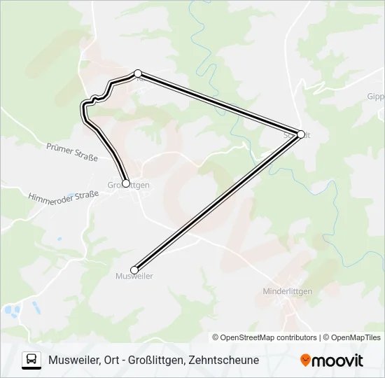 308 RUFBUS Bus Line Map
