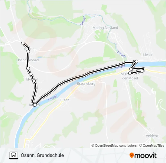 Buslinie 324 RUFBUS Karte