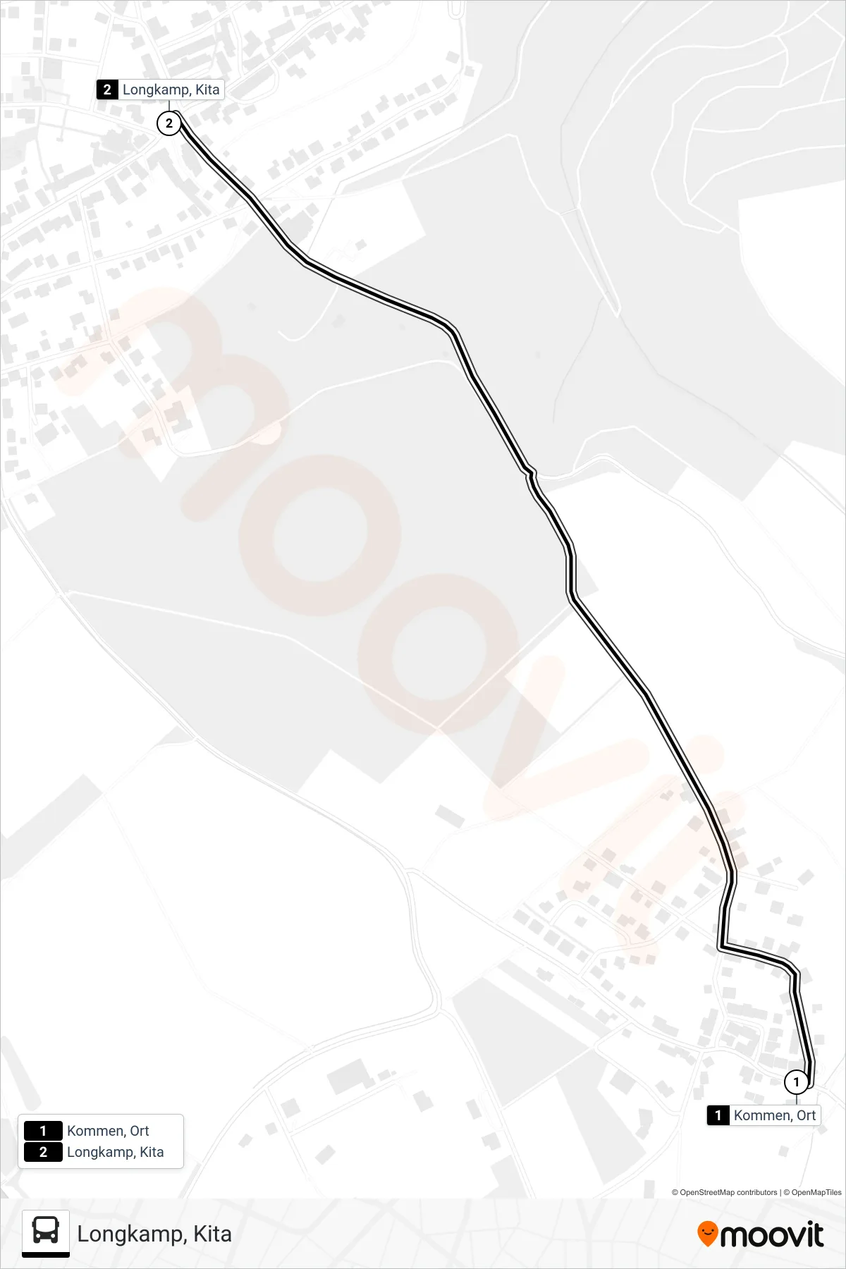 Linie 342 RUFBUS (Bus) Richtung Longkamp, Kita: Route und Haltestellen auf der Karte