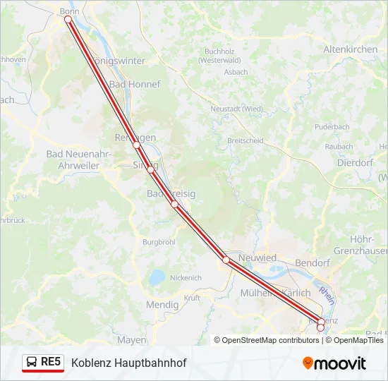 RE5 Bus Line Map