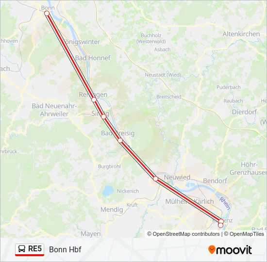RE5 Bus Line Map