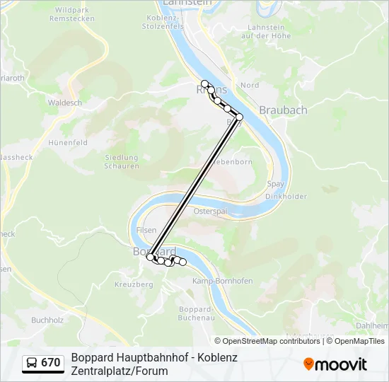 670 Bus Line Map