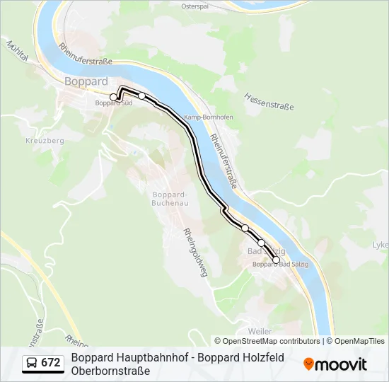 672 Bus Line Map