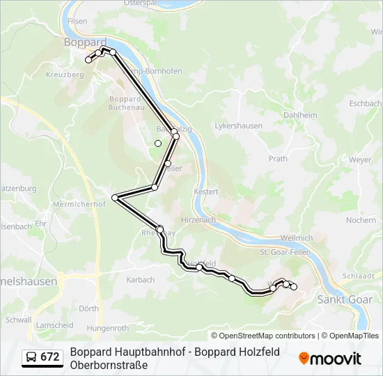 672 Bus Line Map
