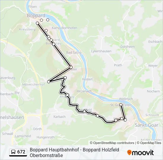 672 Bus Line Map