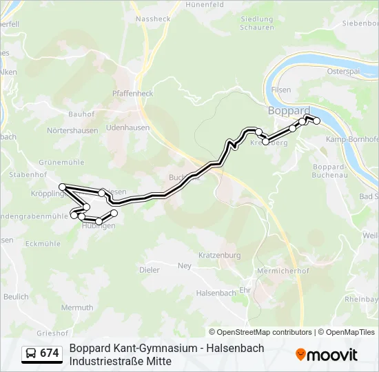 674 Bus Line Map