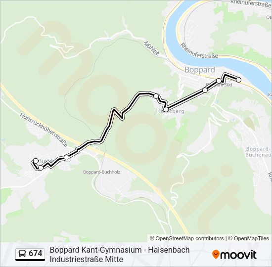 Автобус 674: карта маршрута