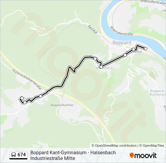 674 Bus Line Map