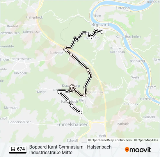 674 Bus Line Map