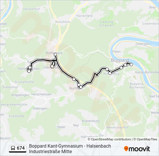 Автобус 674: карта маршрута