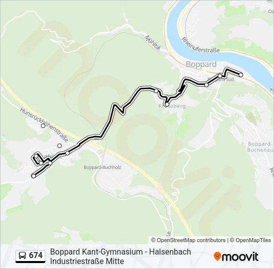 674 Bus Line Map
