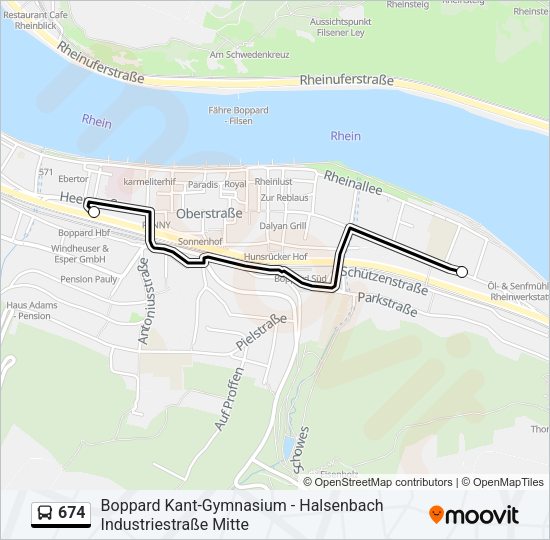 Автобус 674: карта маршрута