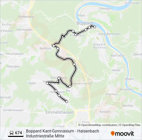 674 Bus Line Map