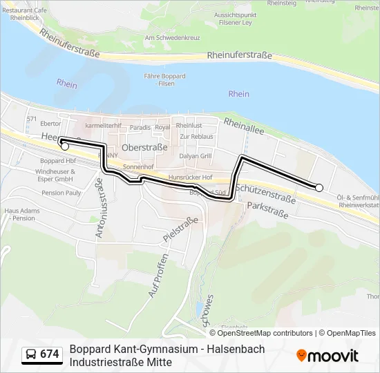 Автобус 674: карта маршрута