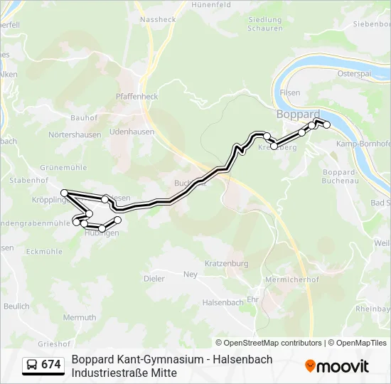 Автобус 674: карта маршрута