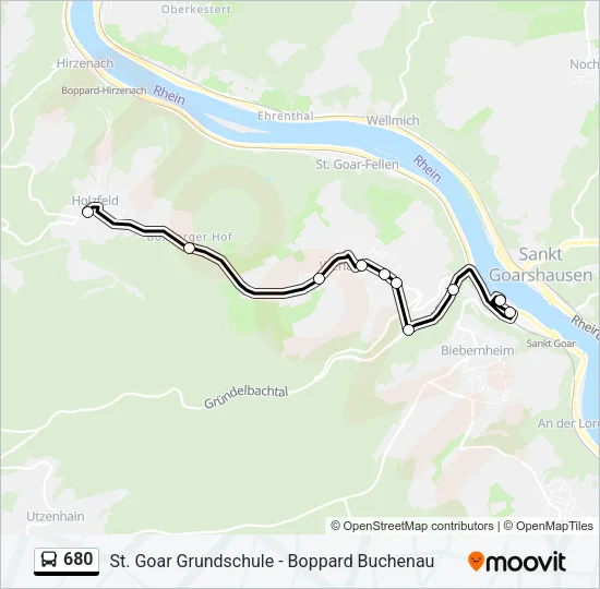680 Bus Line Map