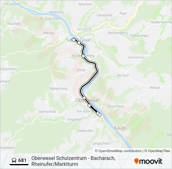 Автобус 681: карта маршрута