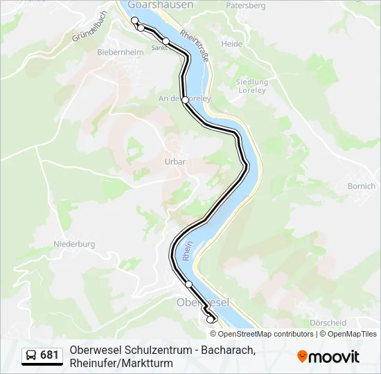 681 Bus Line Map