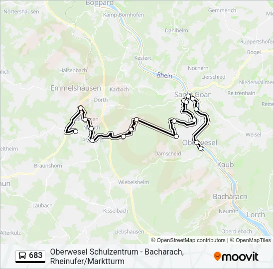 683 Bus Line Map