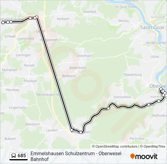 685 Bus Line Map