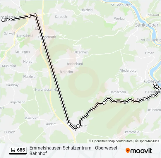 685 Bus Line Map