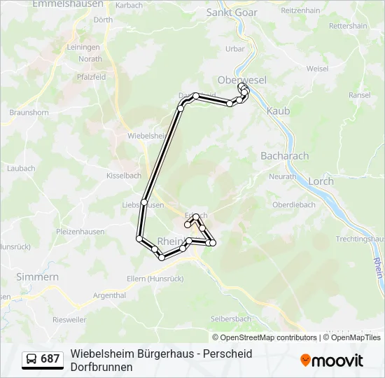 687 Bus Line Map