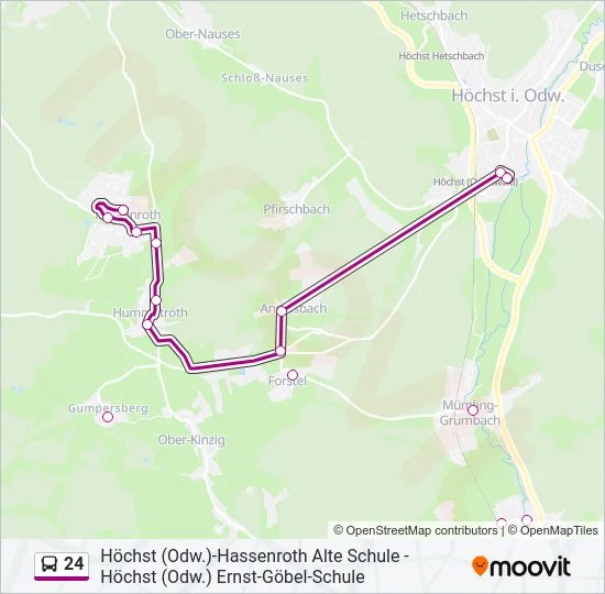24 Bus Line Map