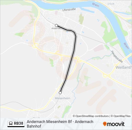 RB38 Bus Line Map