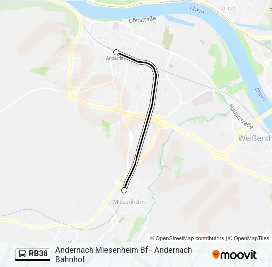 RB38 Bus Line Map