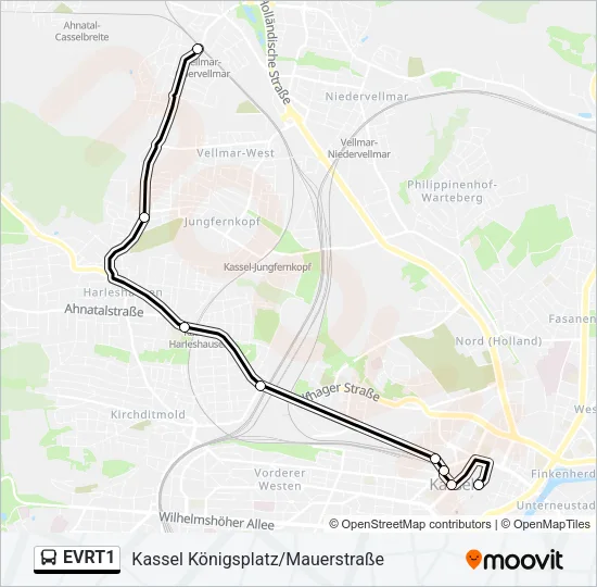 EVRT1 Bus Line Map