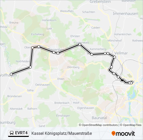 EVRT4 Bus Line Map