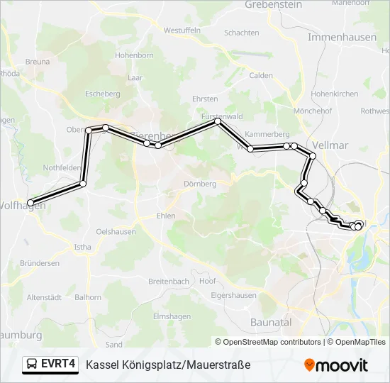 EVRT4 Bus Line Map