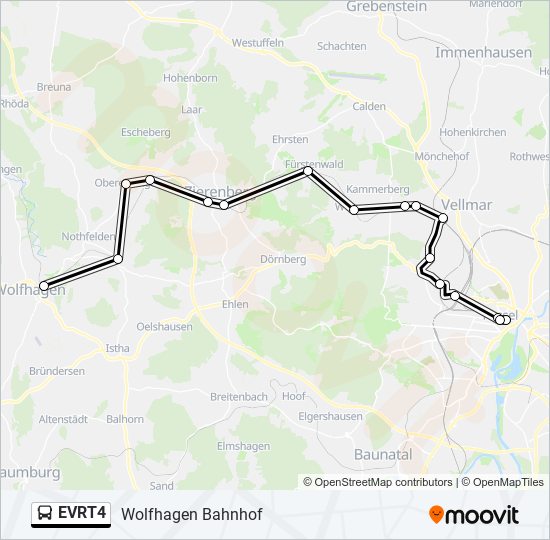 EVRT4 Bus Line Map
