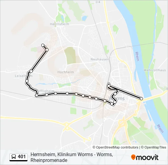 401 Bus Line Map