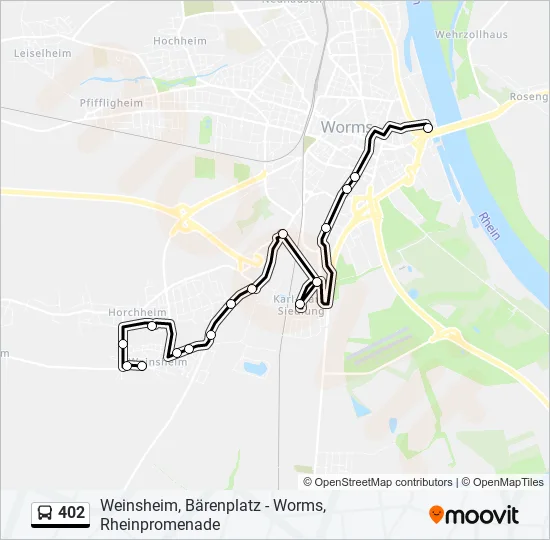 402 Bus Line Map