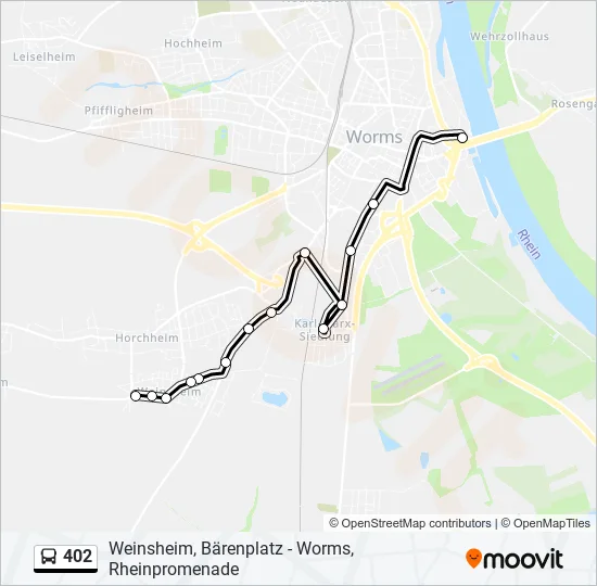 402 Bus Line Map