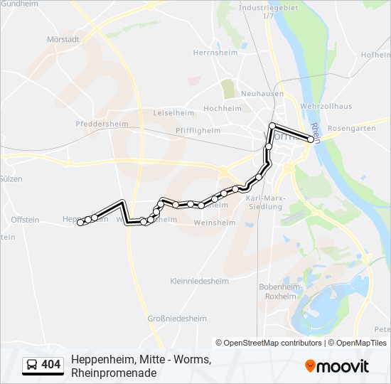 404 Bus Line Map