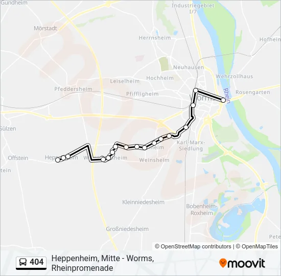 404 Bus Line Map