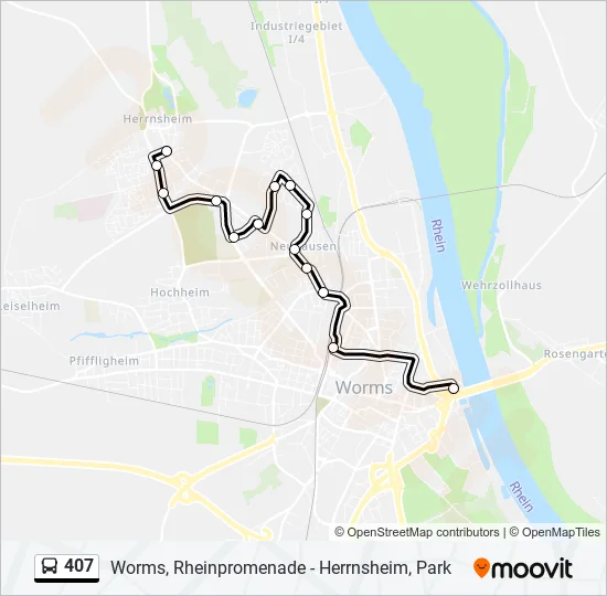 407 Bus Line Map