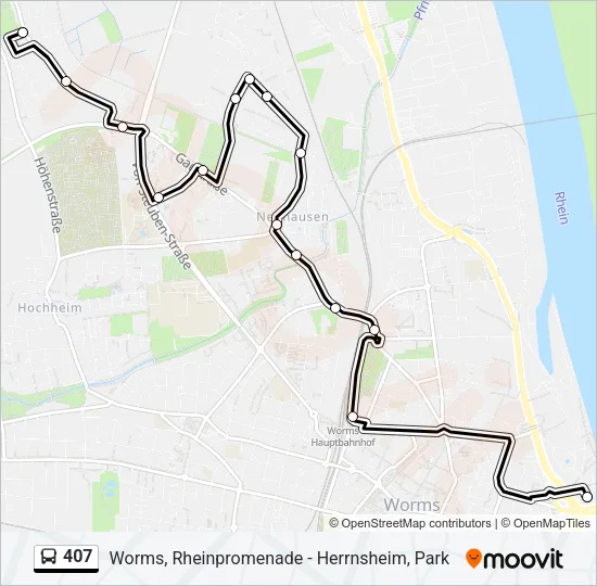 Автобус 407: карта маршрута
